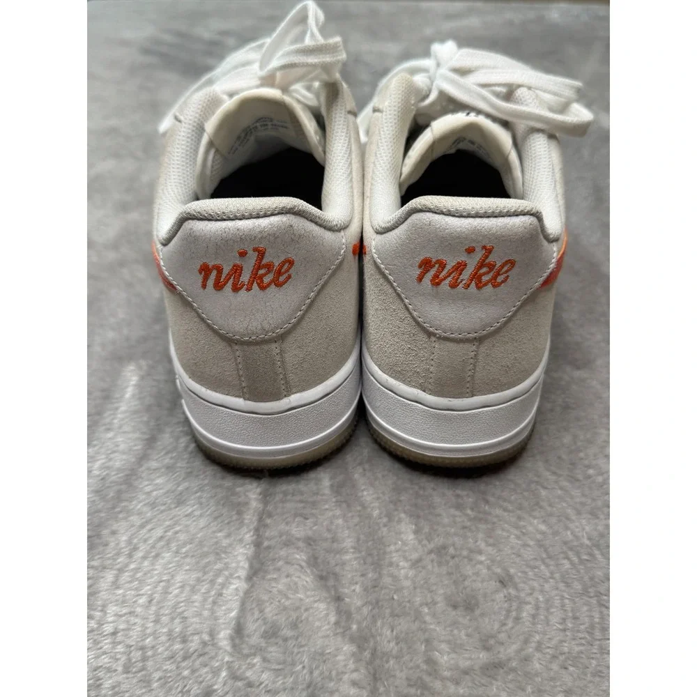 Nike Air Force 1 07 SE First Use Womens 9 Cream Orange Sneakers DA8302-101